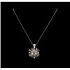 Image 2 : 14KT White Gold 2.52 ctw Tourmaline and Diamond Pendant With Chain