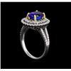 Image 4 : 14KT White and Yellow Gold 3.20 ctw Tanzanite and Diamond Ring