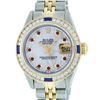 Image 1 : Rolex Ladies 2 Tone 14K MOP Ruby & Sapphire Channel Set Datejust Wristwatch