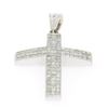 Image 3 : 14K White Gold 3.25CTW 108 Invisible Set Princess Diamond Arched Unisex Cross