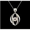 Image 1 : 14KT White Gold 1.40 ctw Diamond Pendant With Chain