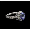 Image 1 : 2.05 ctw Tanzanite and Diamond Ring - 14KT White Gold