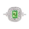 Image 2 : 1.21 ctw Tsavorite and Diamond Ring - Platinum