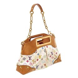 Louis Vuitton White Multicolore Canvas Leather Judy MM Bag