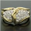 Image 2 : 18K Yellow Gold 0.50 ctw F VS1 Pave Set Round Diamond Wavy Wide Band Ring