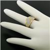 Image 3 : 18K Yellow Gold 0.50 ctw F VS1 Pave Set Round Diamond Wavy Wide Band Ring