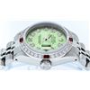 Image 5 : Rolex Ladies Stainless Steel Green Diamond & Ruby Datejust Wristwatch