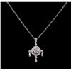 Image 1 : 0.91 ctw Diamond Pendant With Chain - 18KT White Gold