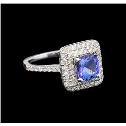 14KT White Gold 1.61 ctw Tanzanite and Diamond Ring