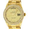 Image 1 : Rolex Mens 18K Yellow Gold 1.0 ctw Channel Set Diamond Day Date President Wristw