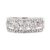 Image 2 : 0.50 ctw Diamond Three Row Ring - 14KT White Gold