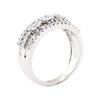 Image 4 : 0.50 ctw Diamond Three Row Ring - 14KT White Gold