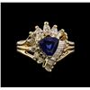 Image 2 : 1.26 ctw Sapphire and Diamond Ring - 14KT Yellow Gold