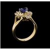 Image 4 : 1.26 ctw Sapphire and Diamond Ring - 14KT Yellow Gold