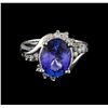 Image 2 : 3.73 ctw Tanzanite and Diamond Ring - 14KT White Gold