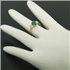 Image 6 : 14k Solid Yellow Gold 1.03 ctw Three Stone Prong Set Oval Emerald & Diamonds Rin