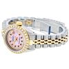 Image 5 : Rolex Ladies 2 Tone 14K Pink MOP Ruby String Diamond Datejust Wristwatch