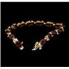 Image 4 : 21.64 ctw Ruby and Diamond Bracelet - 14KT Rose Gold