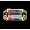 Image 2 : 4.10 ctw Tourmaline And Diamond Ring - 18KT Yellow Gold