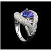 Image 4 : 14KT White Gold 2.94 ctw Tanzanite and Diamond Ring