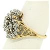 Image 2 : 14k Yellow Gold .50 ctw Round Brilliant Diamond Spiral Cluster Ring w/ Open Side