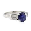 Image 1 : 2.16 ctw Sapphire and Diamond Ring - Platinum