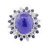 Image 2 : 26.38 ctw Tanzanite and Diamond Ring - 14KT White Gold