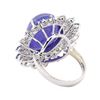 Image 3 : 26.38 ctw Tanzanite and Diamond Ring - 14KT White Gold