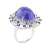 Image 4 : 26.38 ctw Tanzanite and Diamond Ring - 14KT White Gold