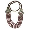 Image 5 : .950 Sterling Silver 17" Strung Multi Strand 230 Garnet Bead Necklace