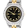 Image 1 : Rolex Mens 2 Tone Black String VS 3CTW Channel Set Diamond Datejust Wristwatch