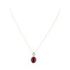 Image 1 : 9.60 ctw Ruby and Diamond Pendant With Chain - 14KT Yellow Gold