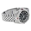 Image 6 : Rolex Mens Stainless Steel Black Roman Diamond & Ruby Datejust Wristwatch With R