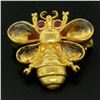 Image 3 : 14k Yellow Gold Pear Cut Citrine & Ruby Eye Bee Fly Brooch Pendant