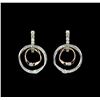 Image 1 : 0.75 ctw Diamond Earrings - 14KT Tri Color Gold