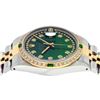 Image 3 : Rolex Mens 2 Tone 14K Green String Diamond & Emerald Datejust Wristwatch