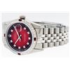 Image 3 : Rolex Mens Stainless Steel Red Vignette Diamond & Ruby Datejust Wristwatch