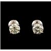 Image 1 : 14KT White Gold 1.34 ctw Diamond Solitaire Earrings