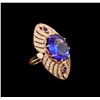 Image 1 : 15.02 ctw Tanzanite, Sapphire and Diamond Ring - 14KT Rose Gold