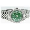 Image 3 : Rolex Mens Stainless Steel Green String Diamond 36MM Datejust Wristwatch