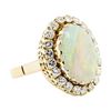 Image 1 : 7.90 ctw Opal And Diamond Ring - 14KT Yellow Gold