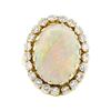 Image 2 : 7.90 ctw Opal And Diamond Ring - 14KT Yellow Gold