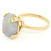 Image 4 : 14K Solid Yellow Gold 3.00 ctw Oval Cabochon Opal Solitaire Ring