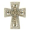 Image 1 : 14k Two Tone Gold 1.00 ctw Champagne & White Diamond Petite Cross Slide Pendant