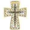 Image 3 : 14k Two Tone Gold 1.00 ctw Champagne & White Diamond Petite Cross Slide Pendant