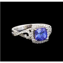 14KT White Gold 1.62 ctw Tanzanite and Diamond Ring