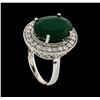 Image 4 : 7.83 ctw Emerald and Diamond Ring - 14KT White Gold