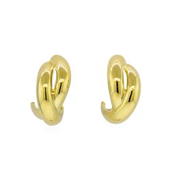 Crossed Hoop Post Earrings - Gold Plated