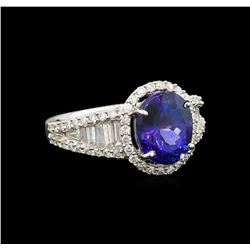 14KT White Gold 3.68 ctw Tanzanite and Diamond Ring