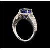Image 4 : 14KT White Gold 3.68 ctw Tanzanite and Diamond Ring